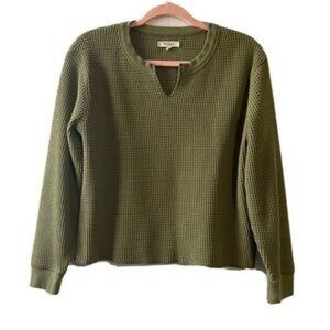 Madewell Waffle Split Neck Sweater